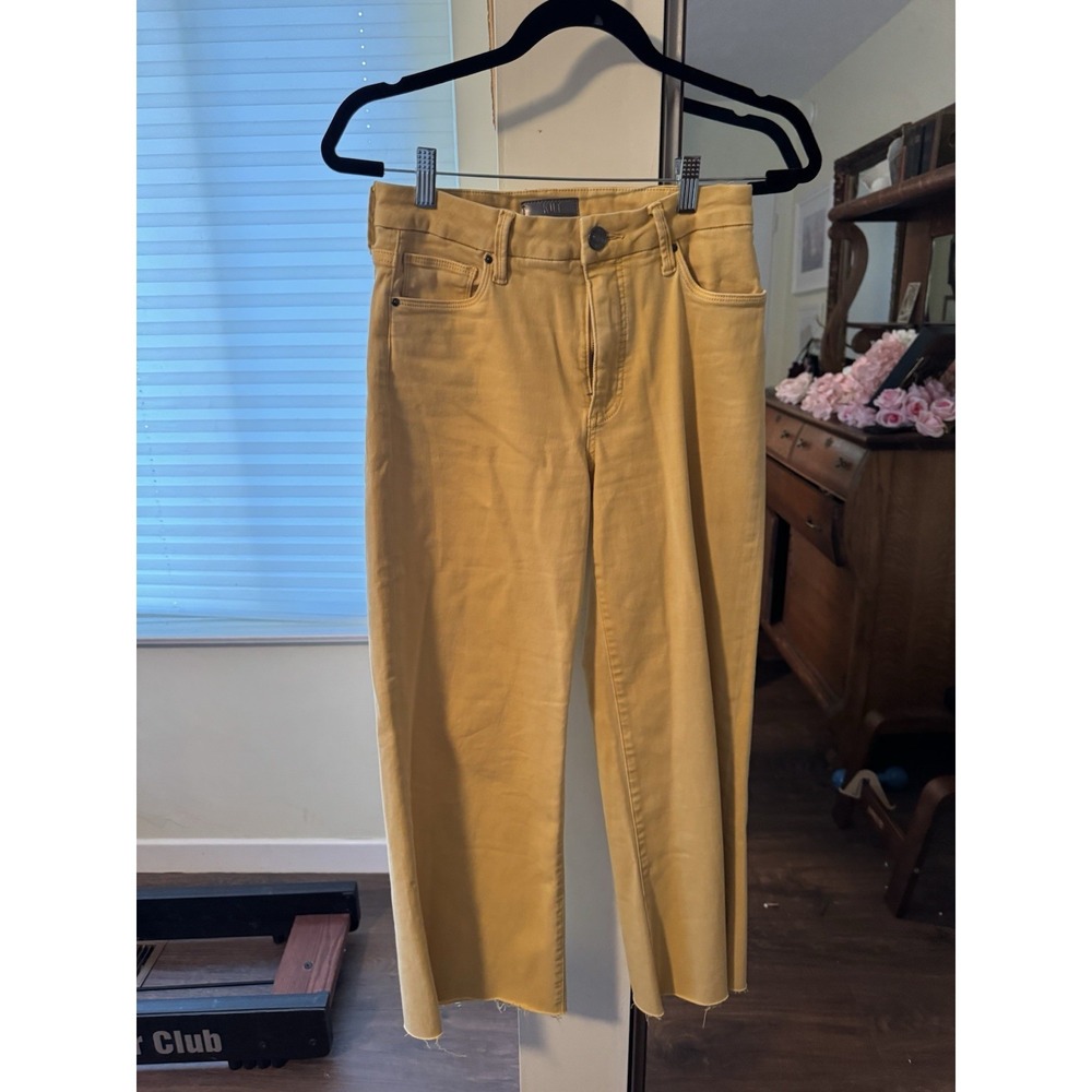 Kut From The Kloth Jeans - Yellow Size 0 Charlotte High Rise Culotte Wide Leg